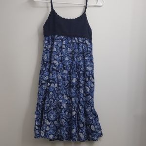 GAP cotton floral sundress w crochet top-sz L (10)